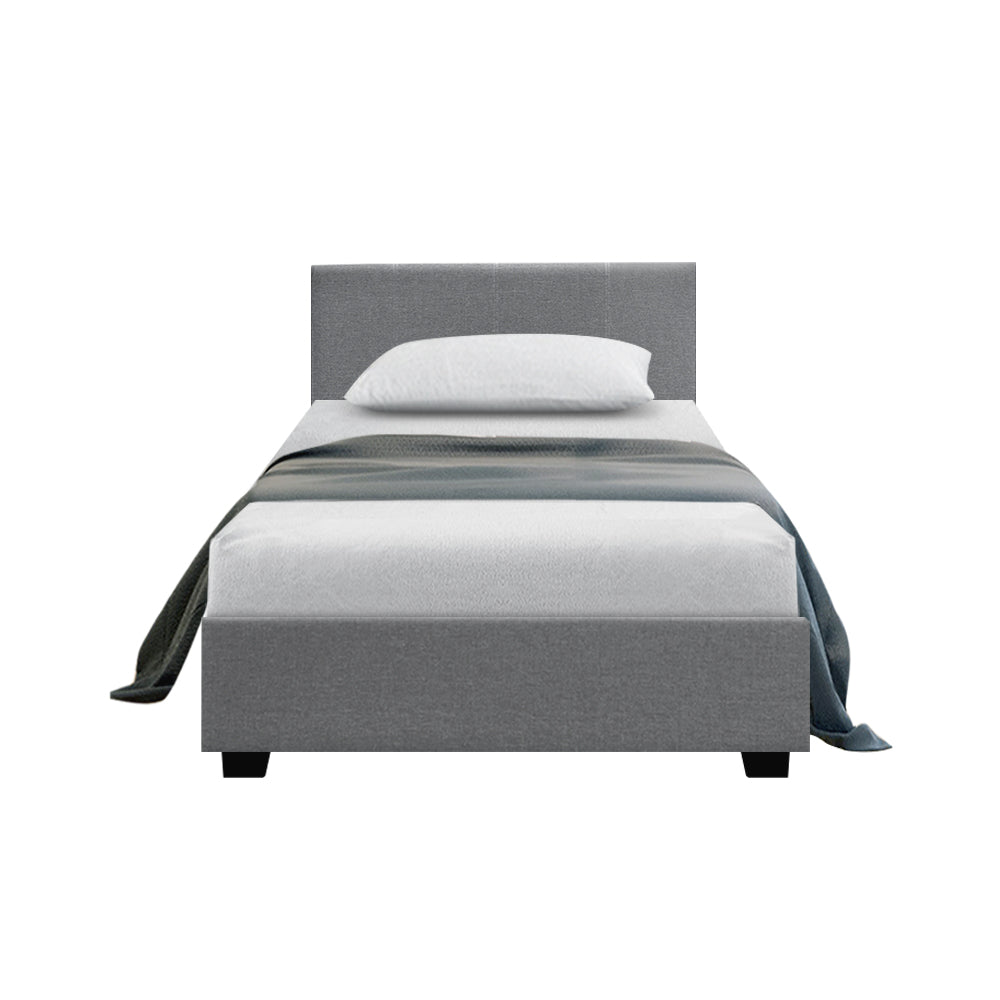 Artiss Nino Bed Frame Fabric - Grey King Single-2