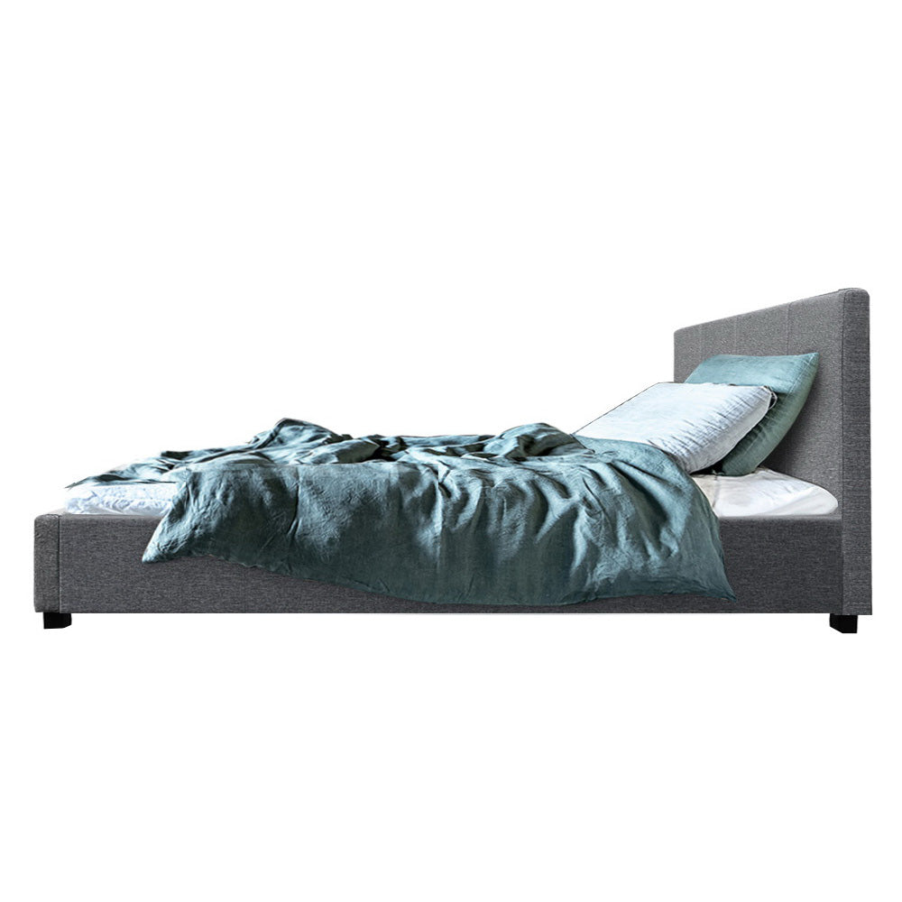 Artiss Nino Bed Frame Fabric - Grey King Single-3