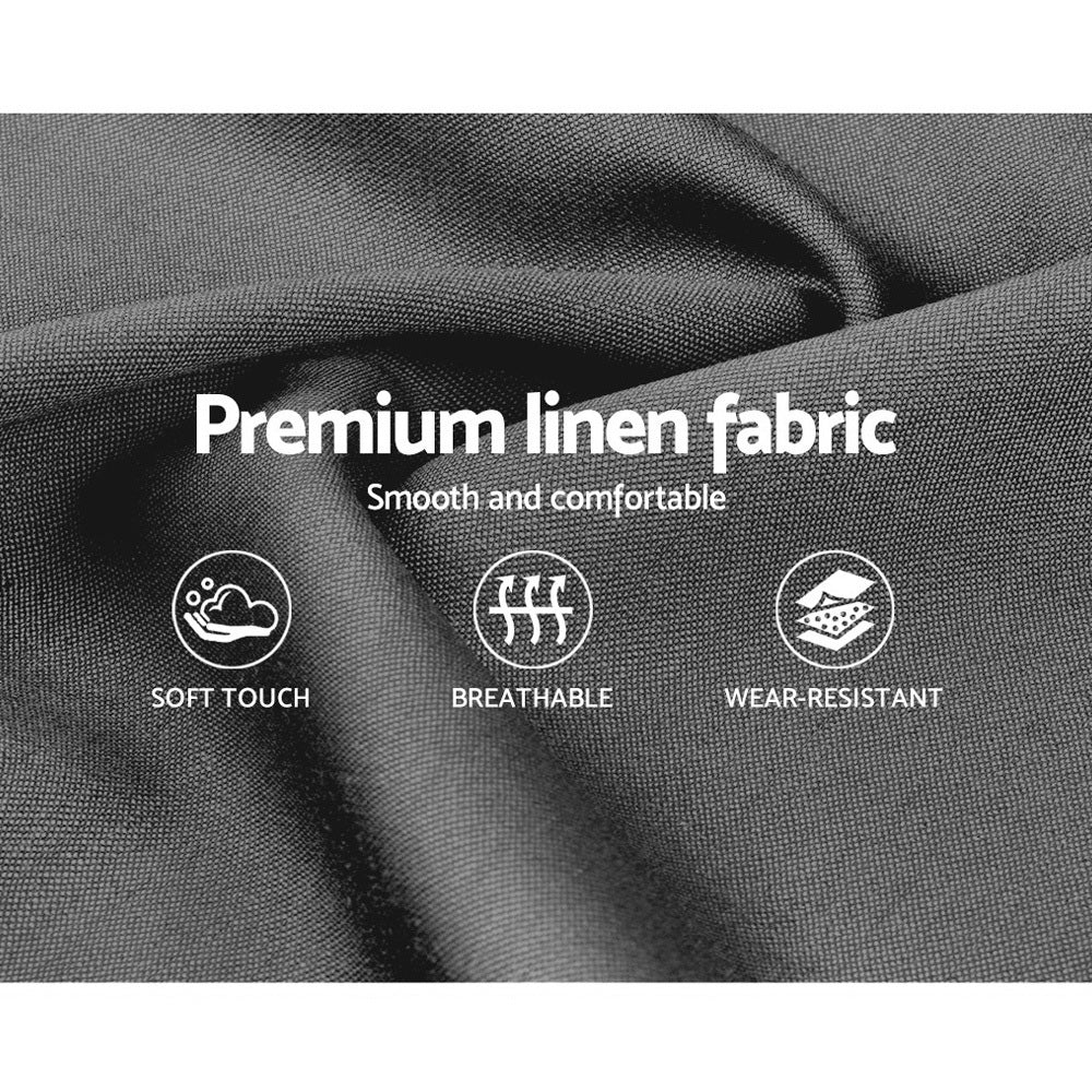 Artiss Nino Bed Frame Fabric - Grey King Single-6