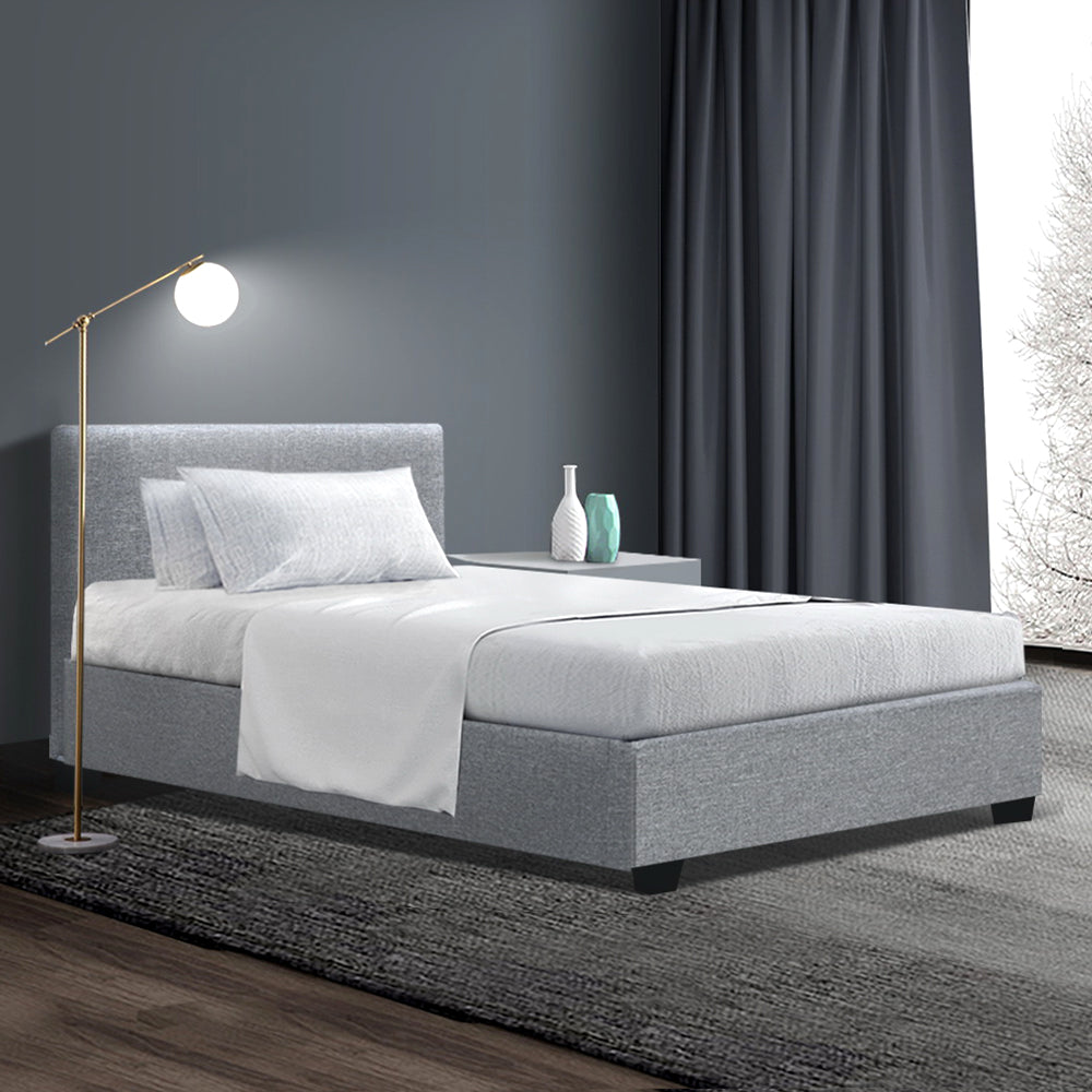 Artiss Nino Bed Frame Fabric - Grey King Single-7