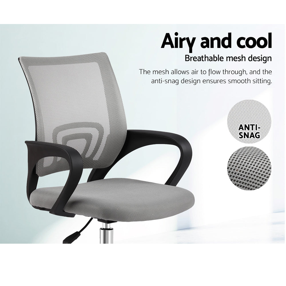 Artiss Office Chair Gaming Chair Computer Mesh Chairs Executive Mid Back Grey-5