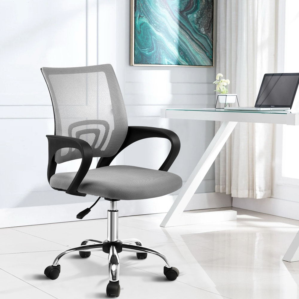 Artiss Office Chair Gaming Chair Computer Mesh Chairs Executive Mid Back Grey-7