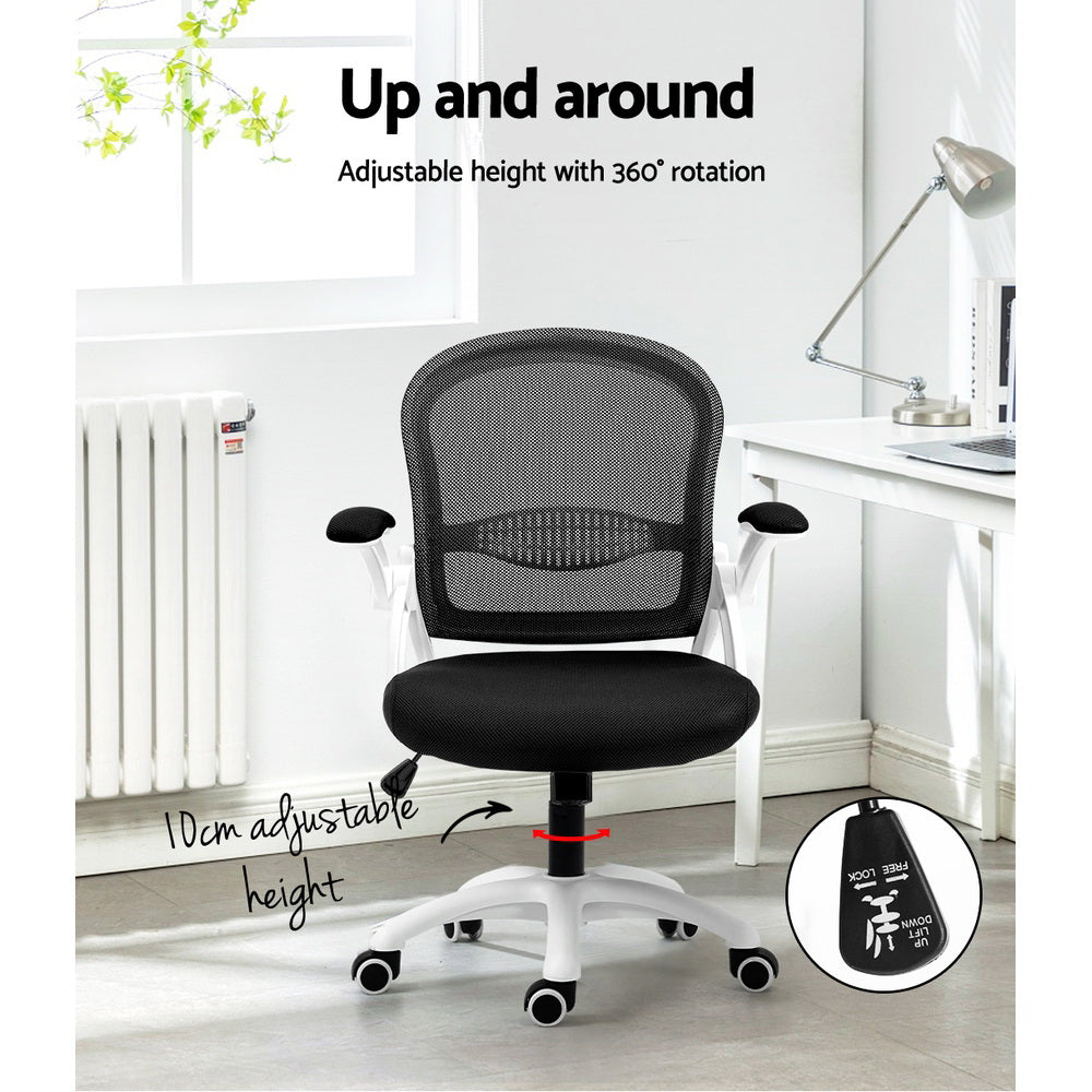 Artiss Office Chair Mesh Computer Desk Chairs Work Study Gaming Mid Back Black-4
