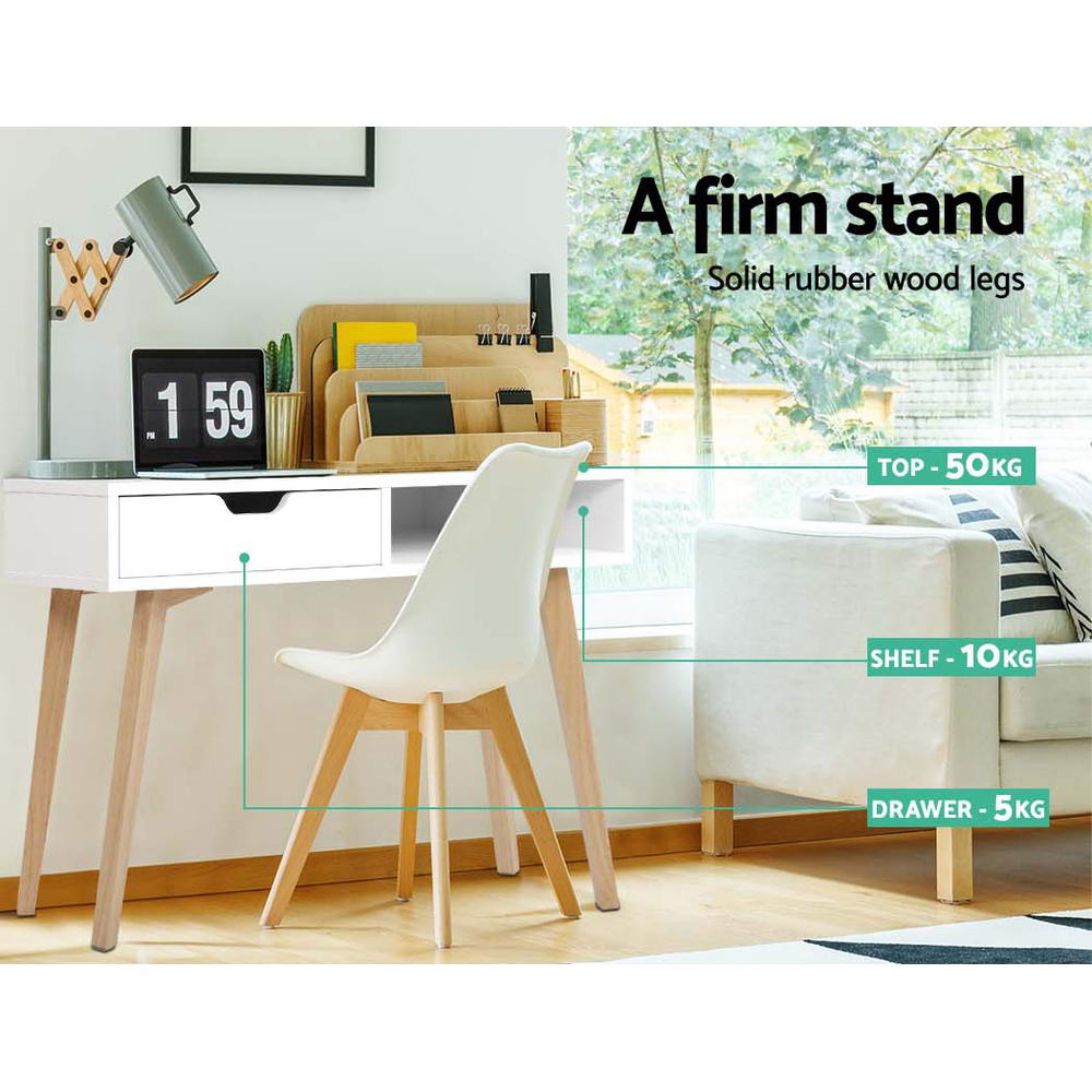 Artiss Office Computer Desk Study Table Storage Drawers Student Laptop White-3