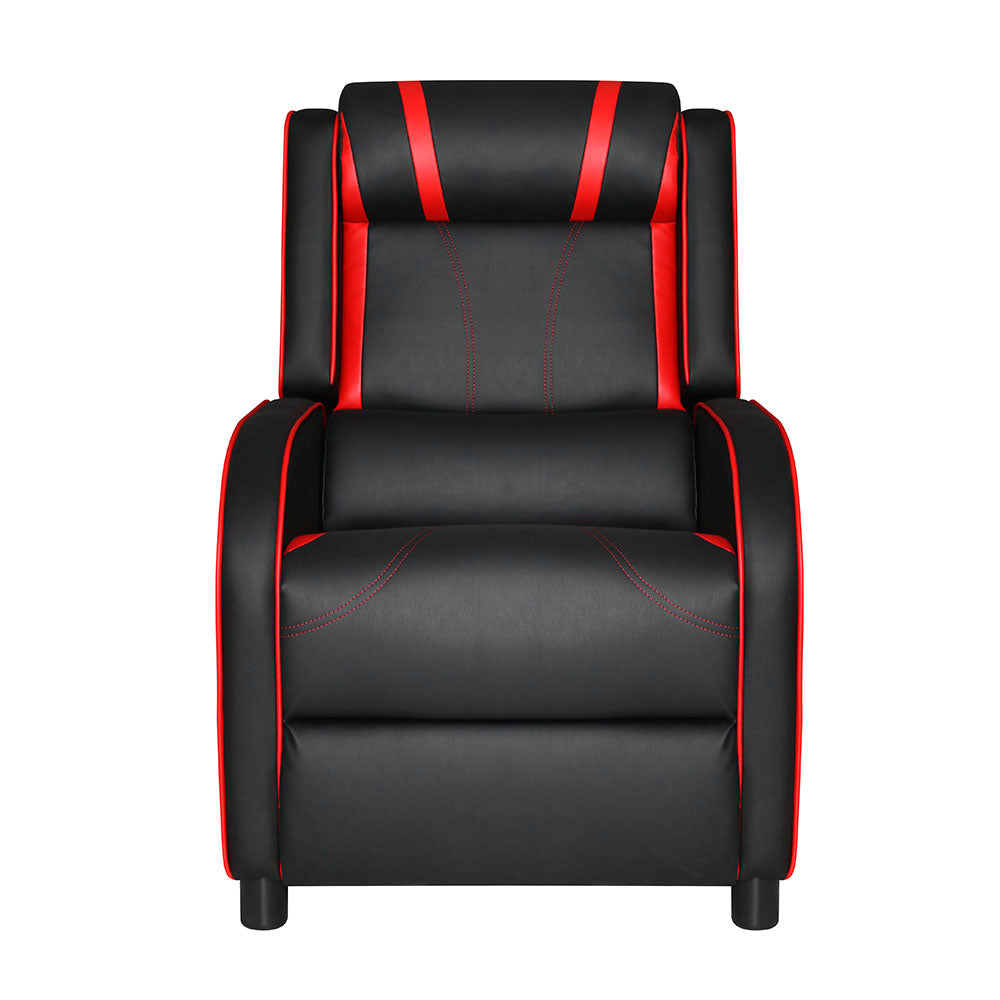 Artiss Recliner Chair Gaming Racing Armchair Lounge Sofa Chairs Leather Black-2