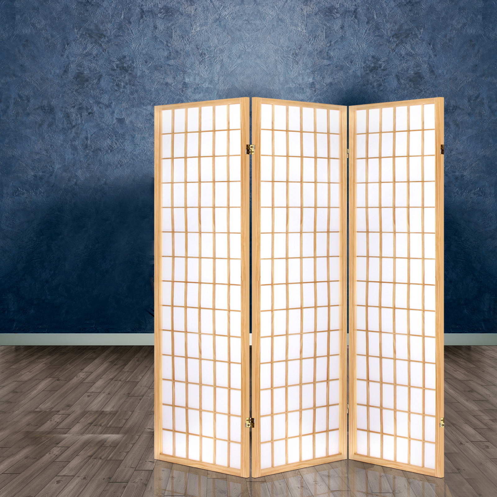 Artiss Room Divider Screen Wood Timber Dividers Fold Stand Wide Beige 3 Panel-6