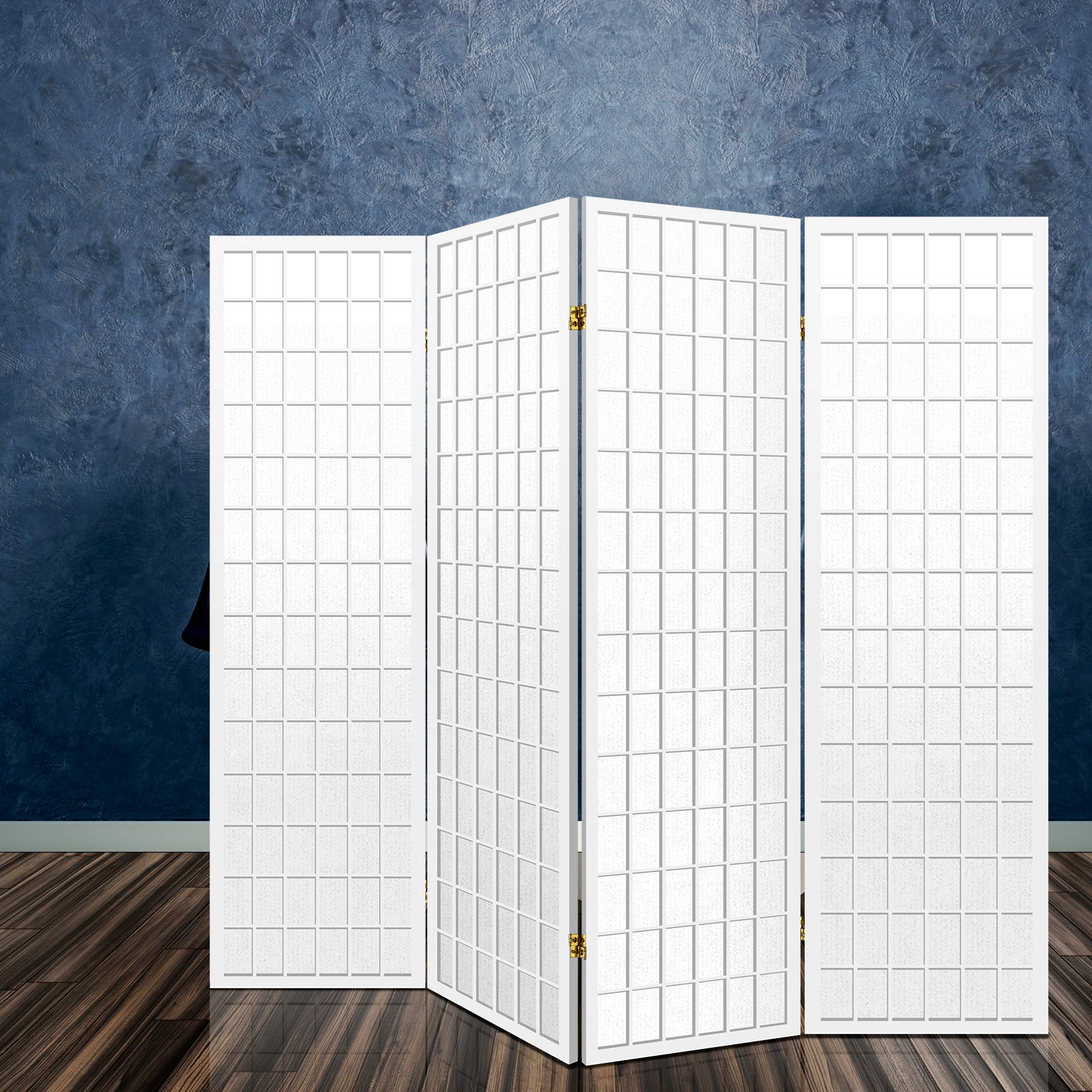 Artiss Room Divider Screen Wood Timber Dividers Fold Stand Wide White 4 Panel-6