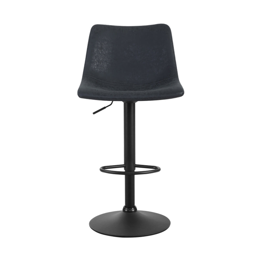 Artiss Set of 2 Bar Stools Gas Lift- Black-2