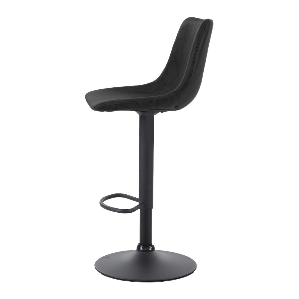 Artiss Set of 2 Bar Stools Gas Lift- Black-3