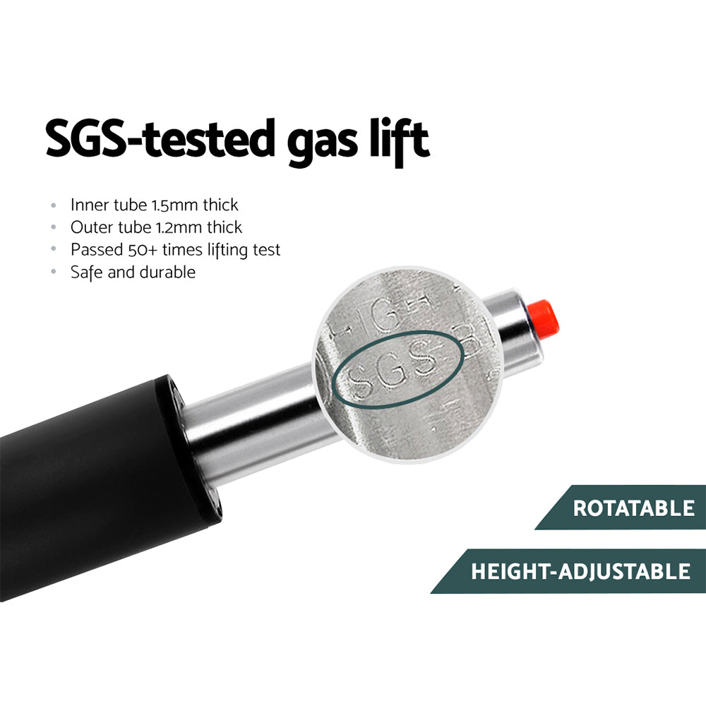 Artiss Set of 2 Bar Stools Gas Lift- Black-5
