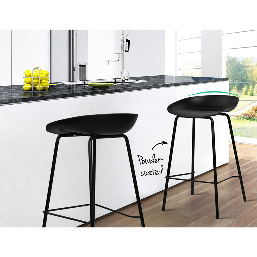 Artiss Set of 2 Metal Bar Stools - Black-5