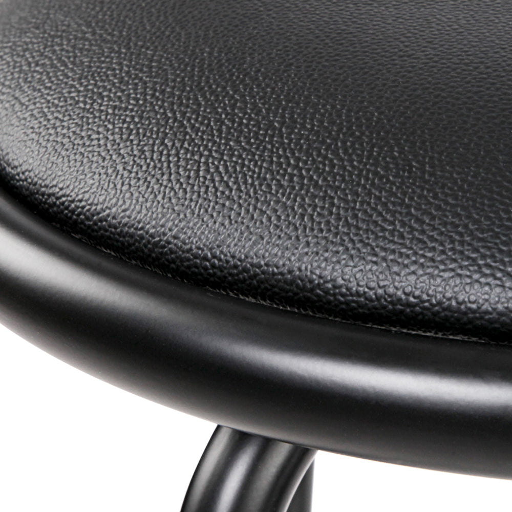 Artiss Set of 2 PU Leather Bar Stools - Black and Steel-5