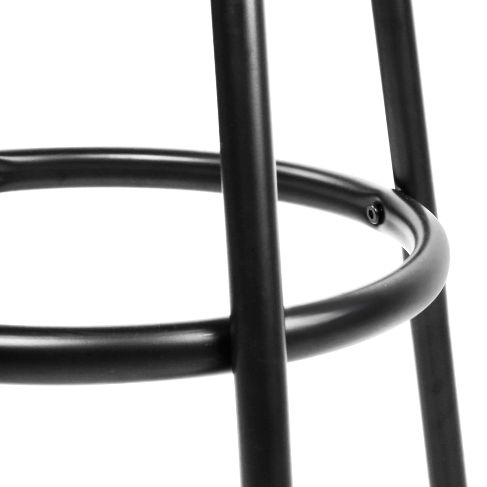 Artiss Set of 2 PU Leather Bar Stools - Black and Steel-6