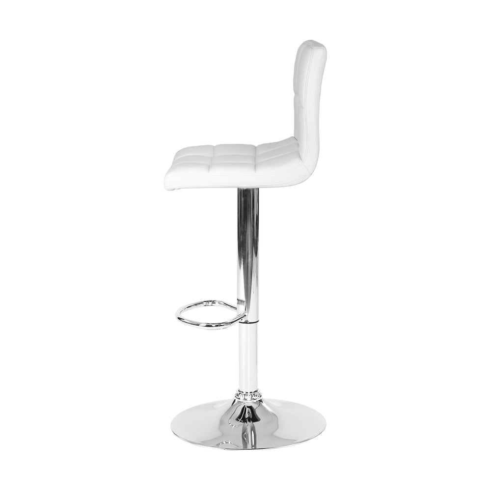 Artiss Set of 2 PU Leather Gas Lift Bar Stools - White-3
