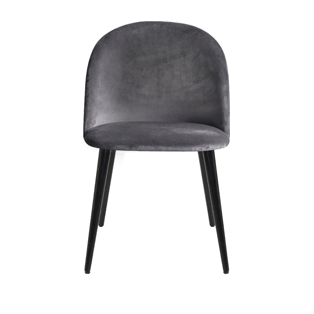 Artiss Set of 2 Velvet Modern Dining Chair - Dark Grey-2