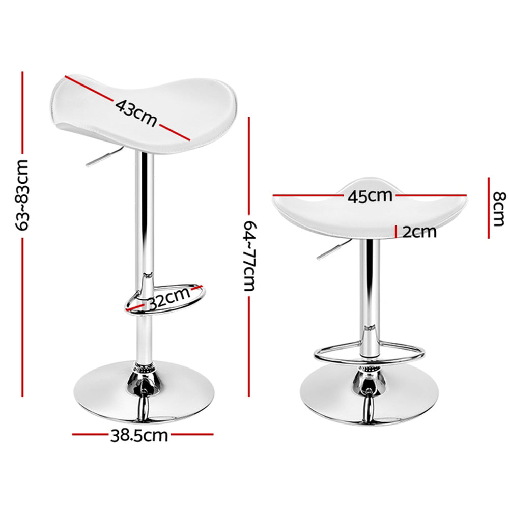 Artiss Set of 4 Swivel Bar Stools - White-1