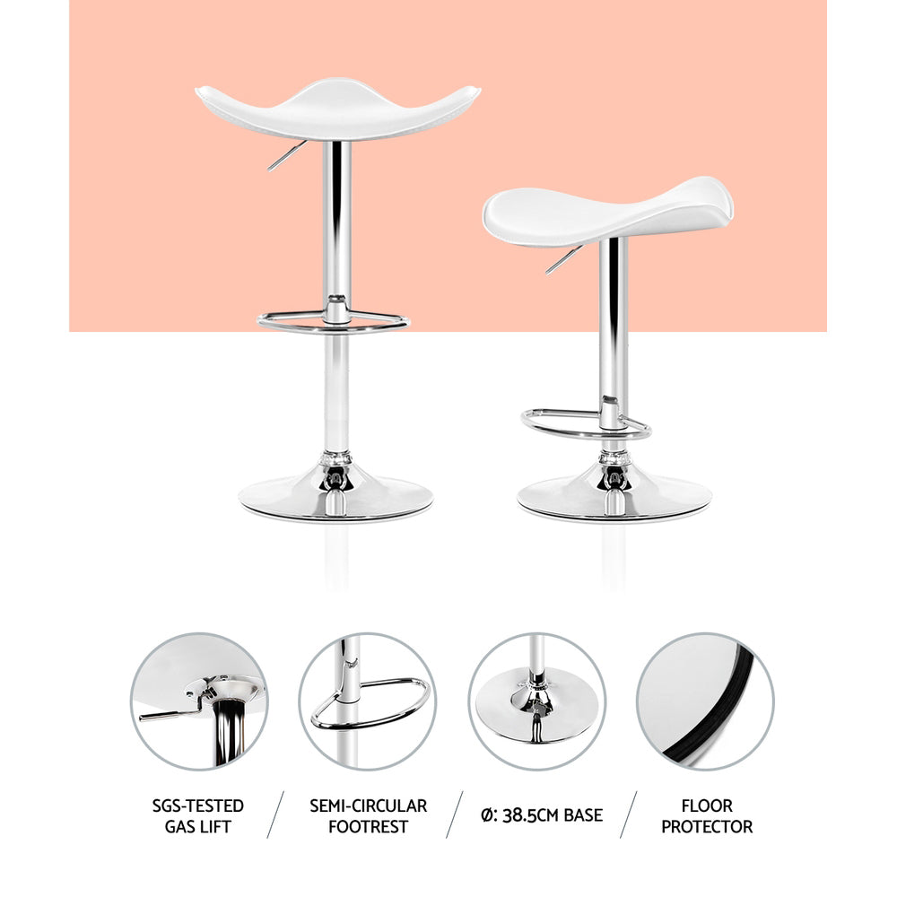 Artiss Set of 4 Swivel Bar Stools - White-4