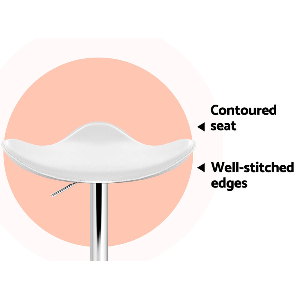 Artiss Set of 4 Swivel Bar Stools - White-5