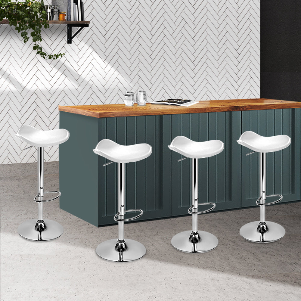 Artiss Set of 4 Swivel Bar Stools - White-7