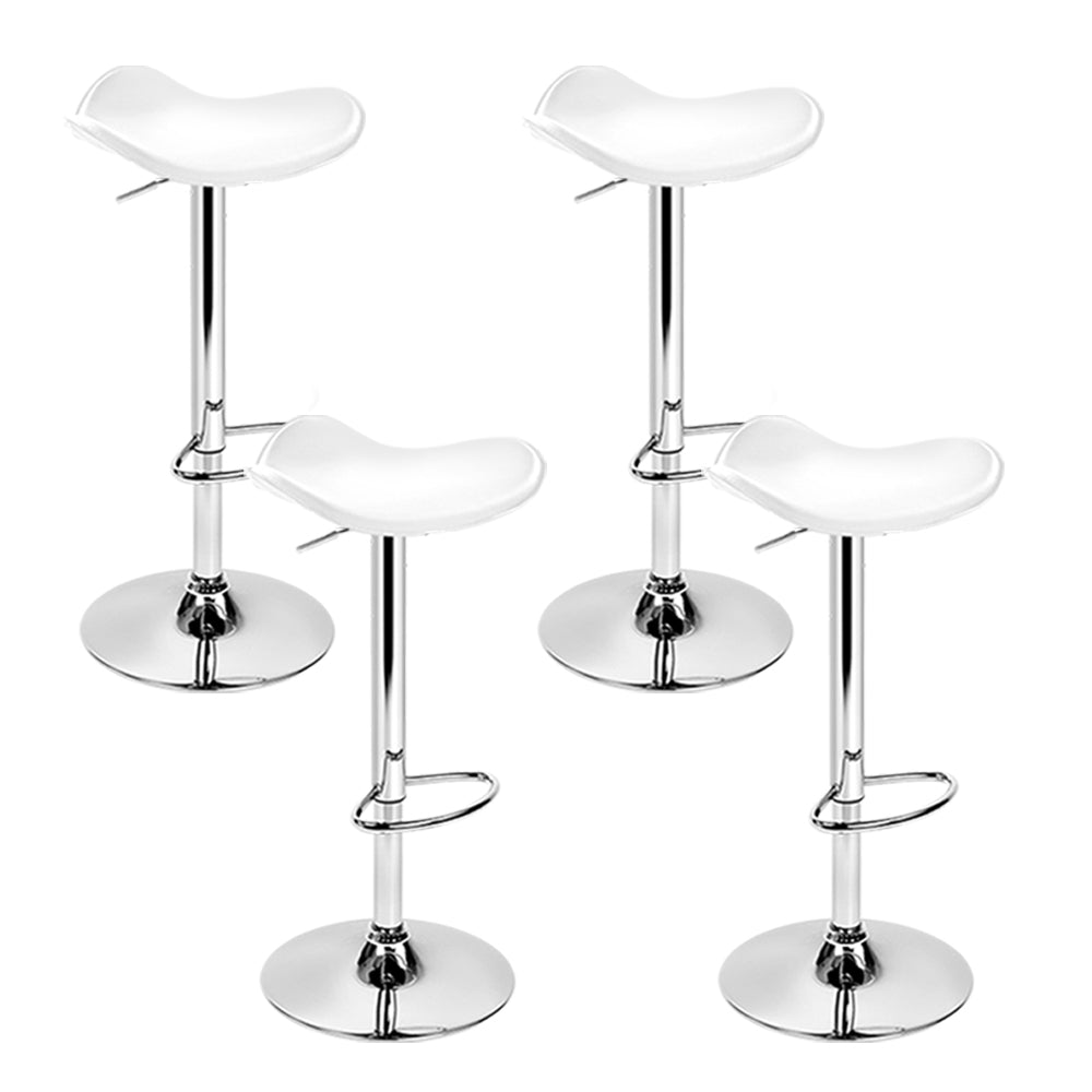 Artiss Set of 4 Swivel Bar Stools - White-0