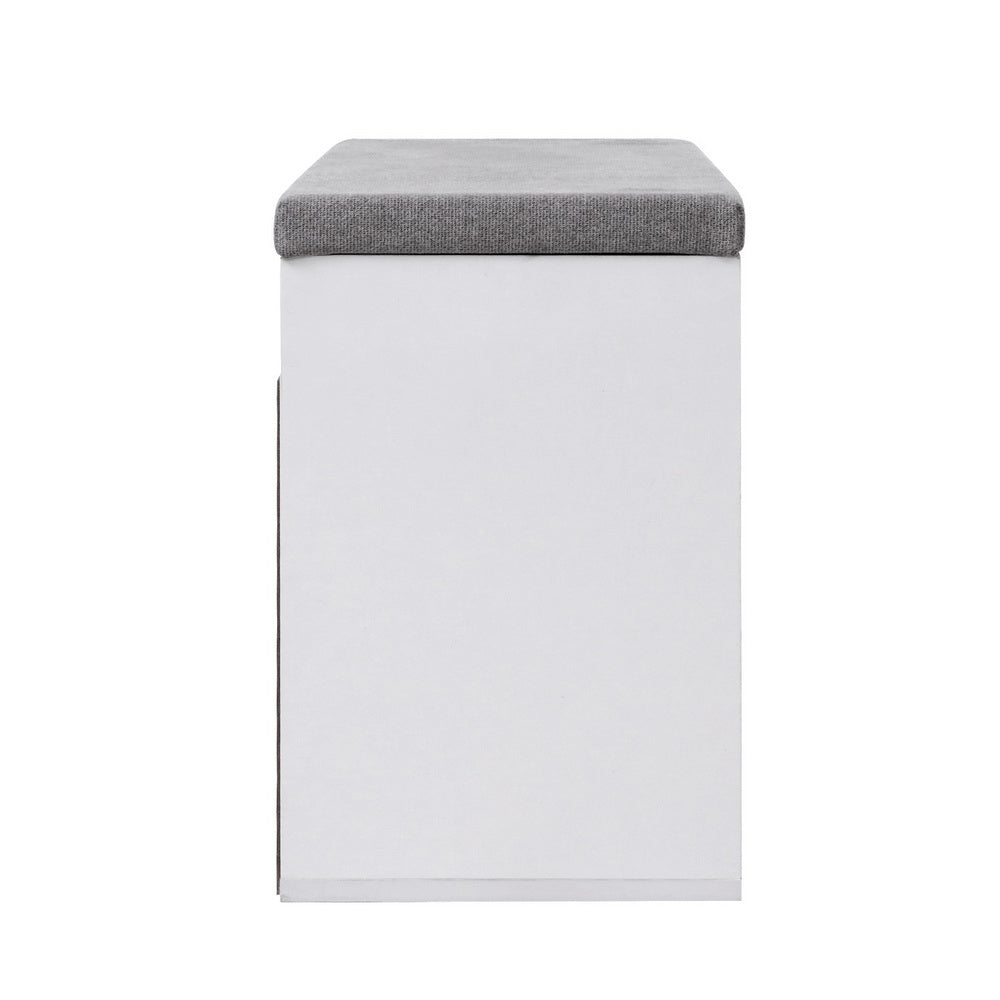 Artiss Shoe Cabinet Bench Shoes Organiser Storage Rack Shelf White Cupboard Box-3