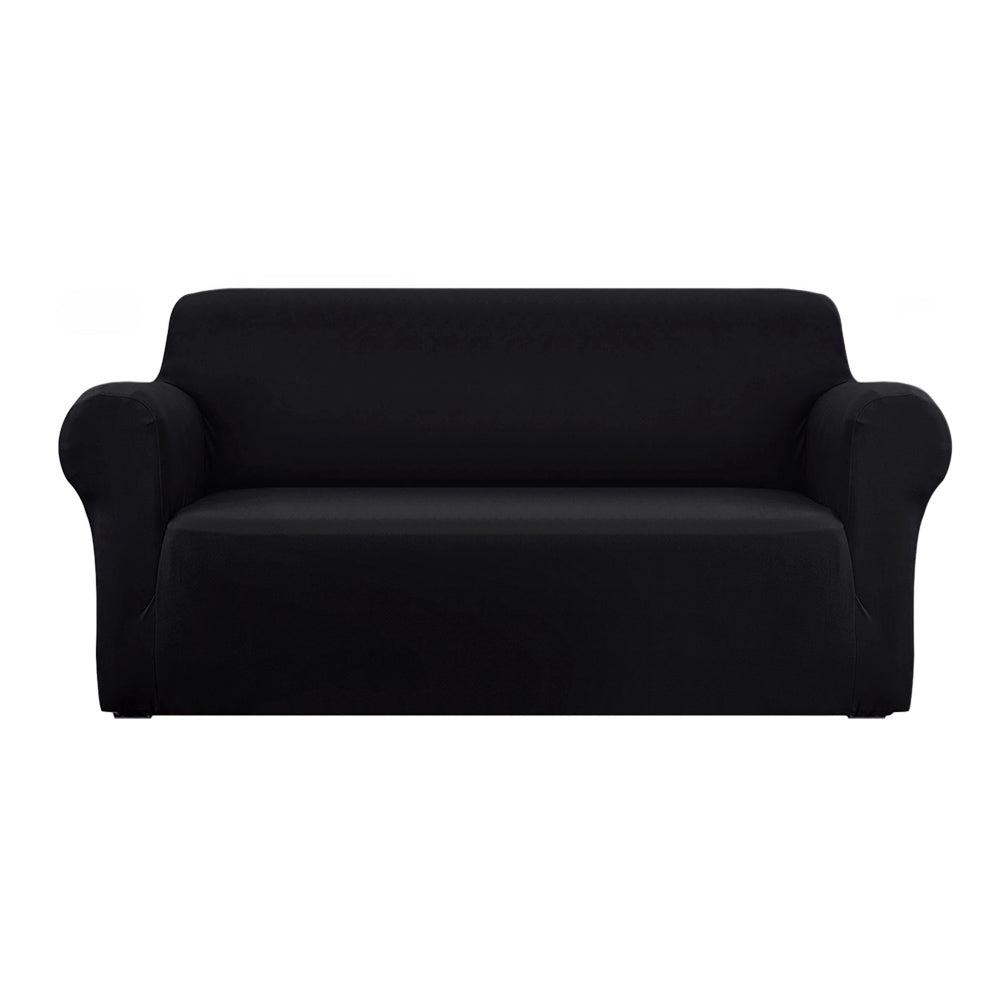Artiss Sofa Cover Elastic Stretchable Couch Covers Black 3 Seater-0
