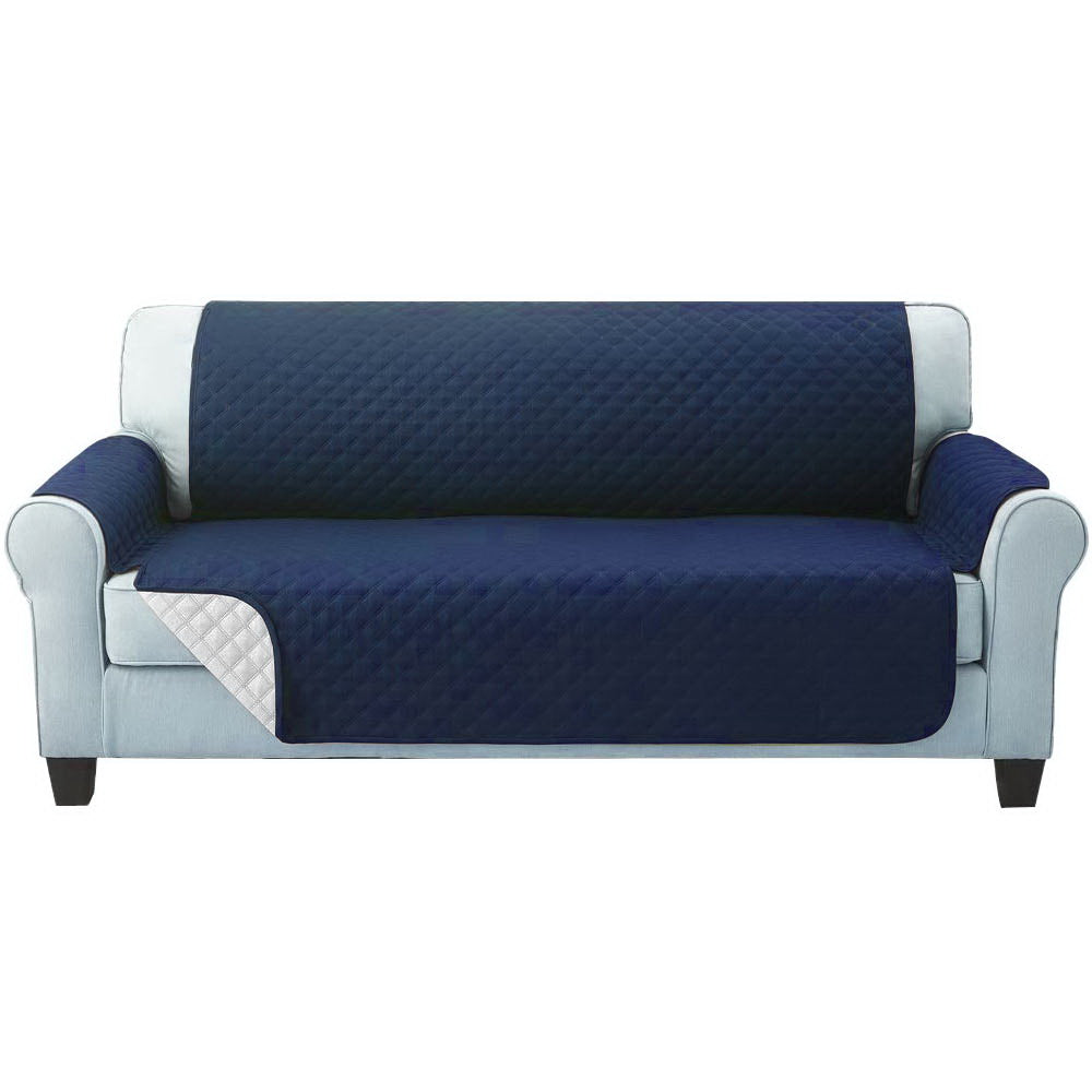 Artiss Sofa Cover Quilted Couch Covers Lounge Protector Slipcovers 3 Seater Navy-2