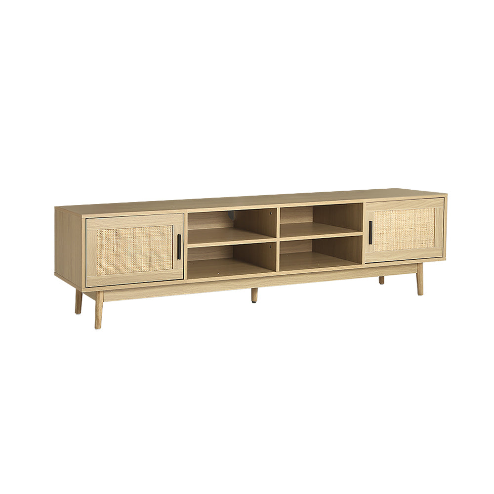 Artiss TV Cabinet Entertainment Unit Storage Cabinets Rattan Wooden 180CM-0