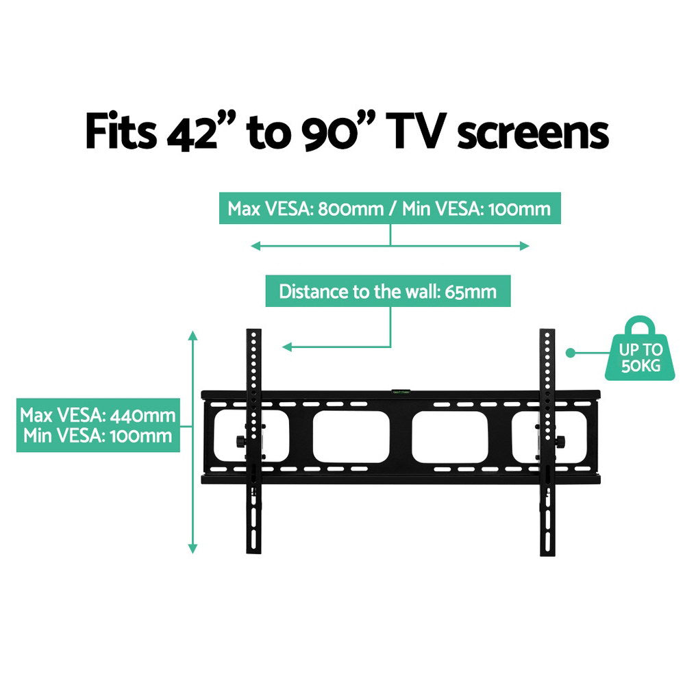 Artiss TV Wall Mount Bracket Tilt Flat Slim LED LCD Plasma 42 55 65 75 90 inch-5