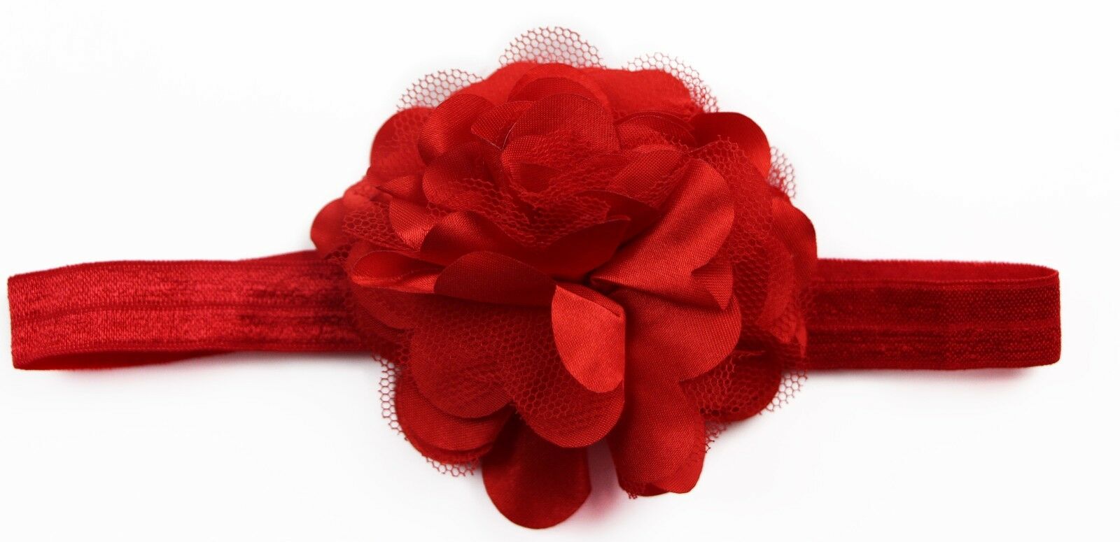Baby Thin Headband Girl Newborn Toddler Hair Christening Party Flower Red-0