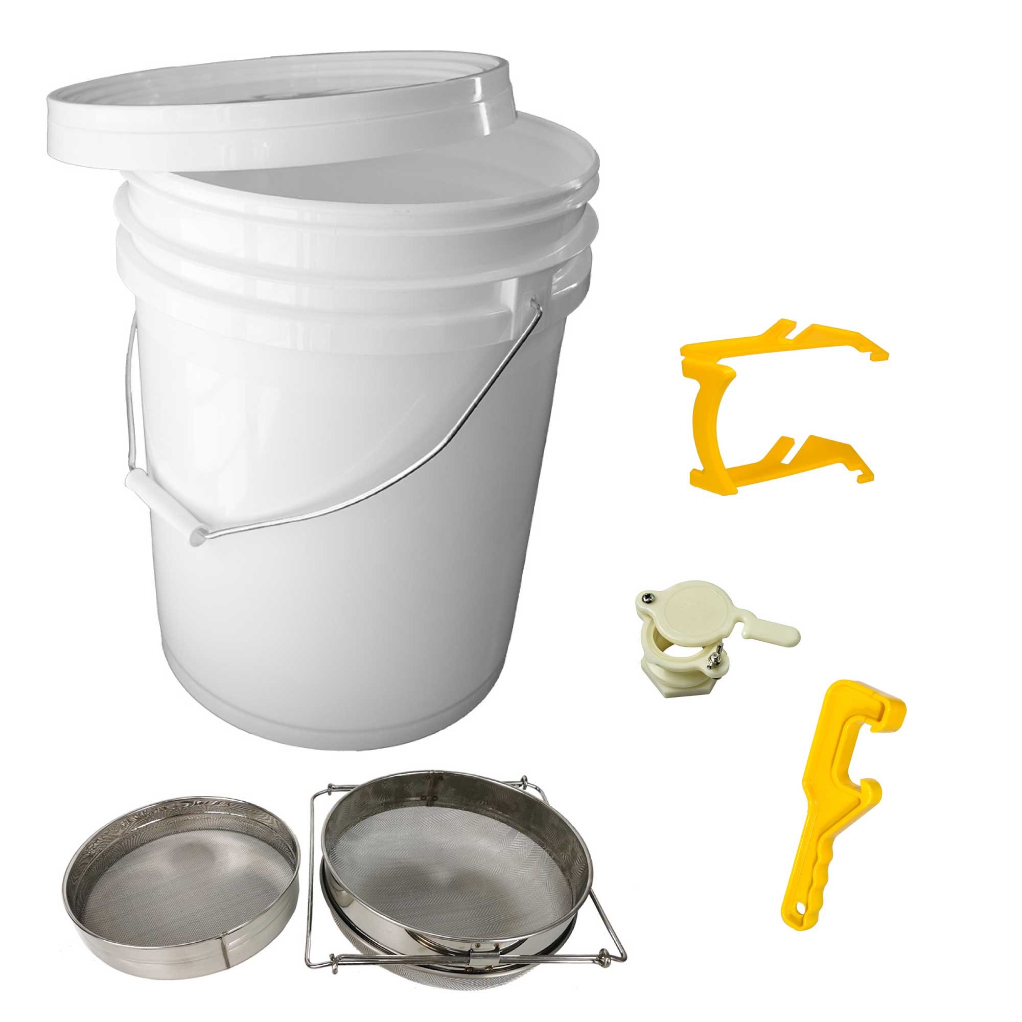 Beekeeping Tools Kit 5 Pcs - Honey Bee Hive Beekeeper Pail Pack-0