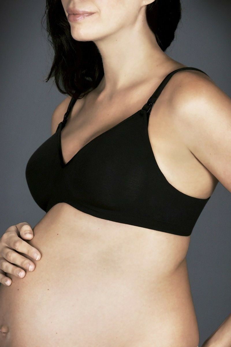 Berlei Womens Barely There Cotton Wirefree Black Maternity Bra-0