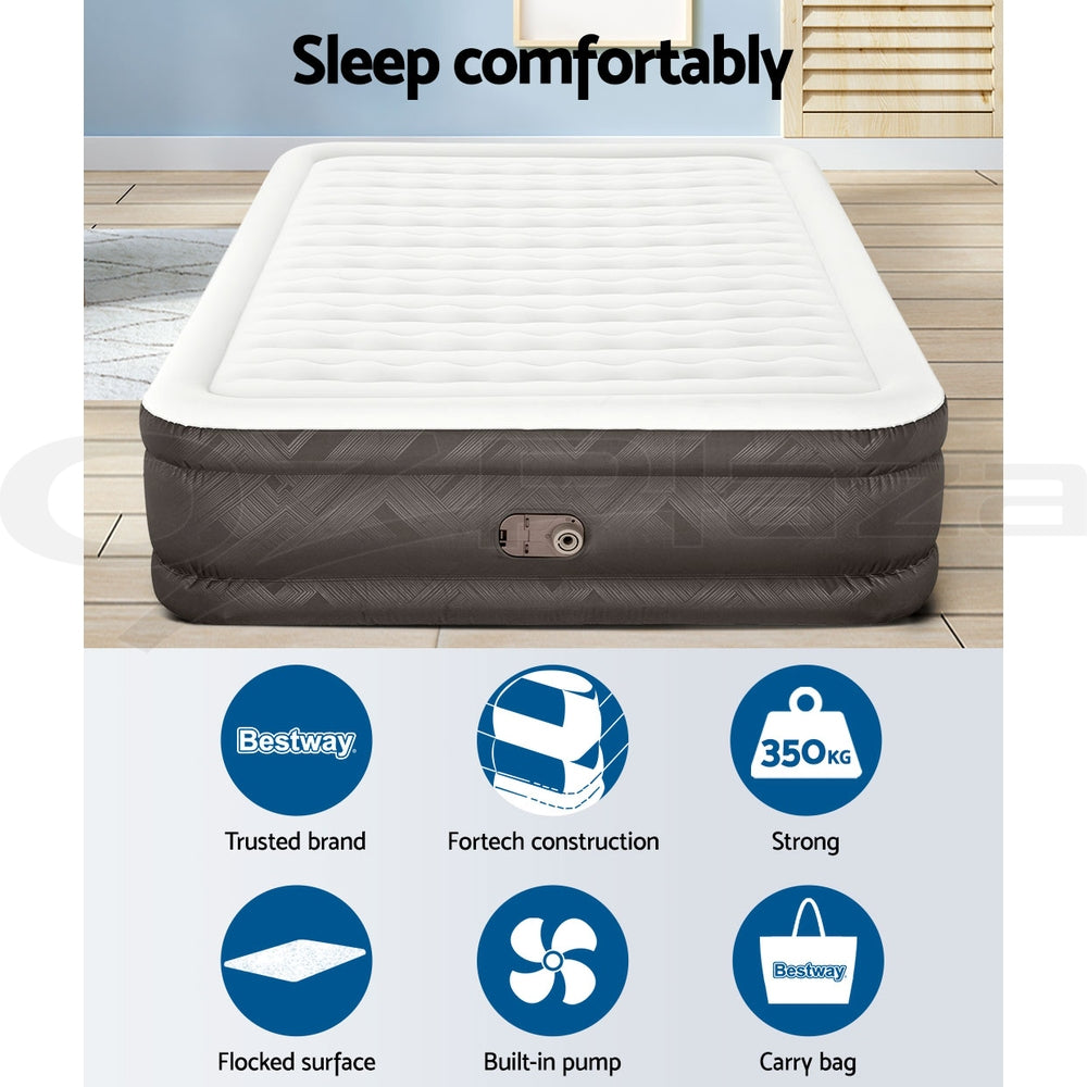 Bestway Air Bed Queen Size Mattress Camping Beds Inflatable Built-in Pump-4