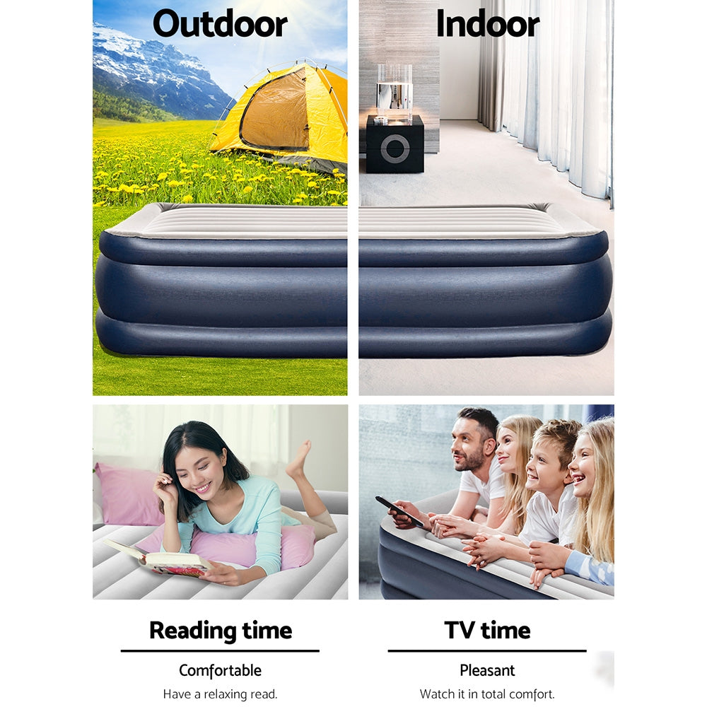 Bestway Queen Air Bed Inflatable Mattress Sleeping Mat Built-in Pump-5