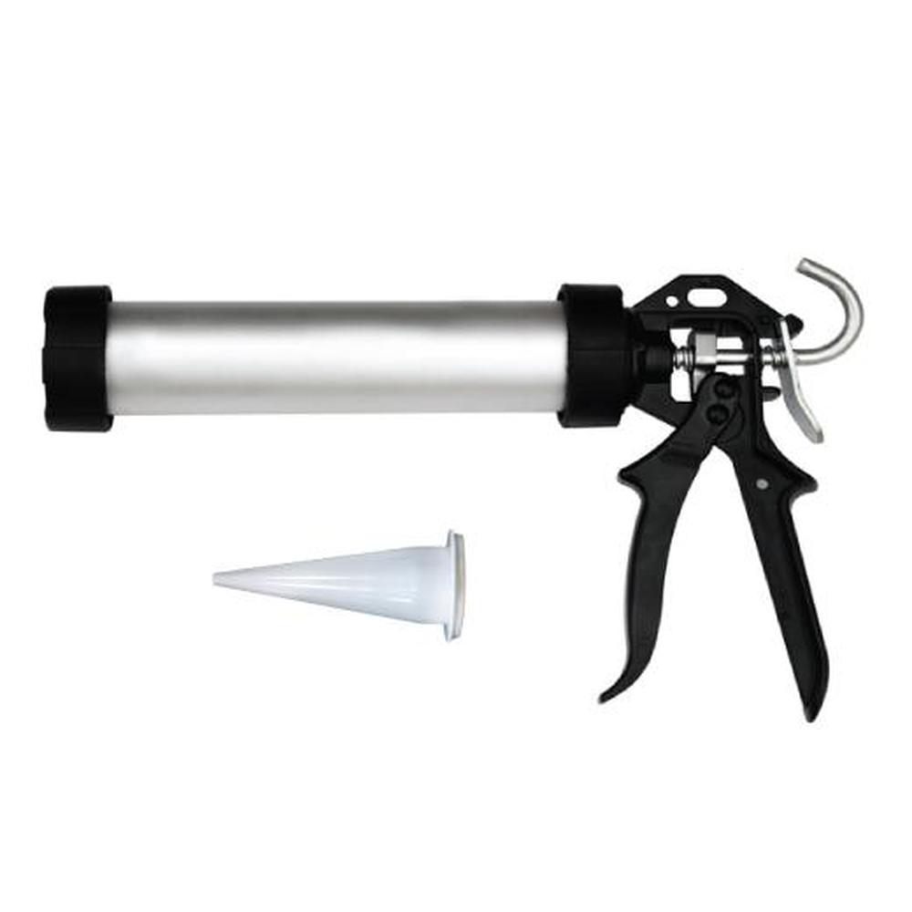 Caulking Silicone Sealant Gun - Aluminium Sausage Sealer with Trigger + Tip-0