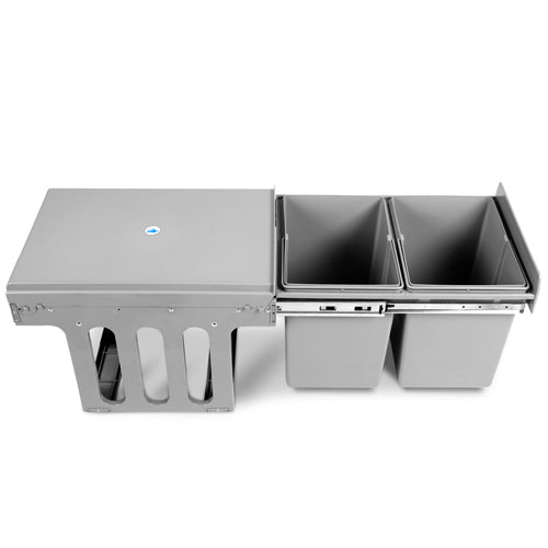 Cefito 2x15L Pull Out Bin - Grey-2