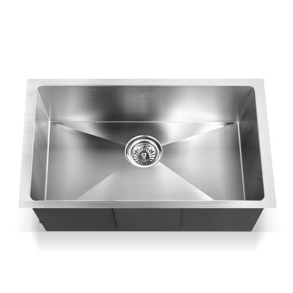 Cefito 70cm x 45cm Stainless Steel Kitchen Sink Under/Top/Flush Mount Silver-2