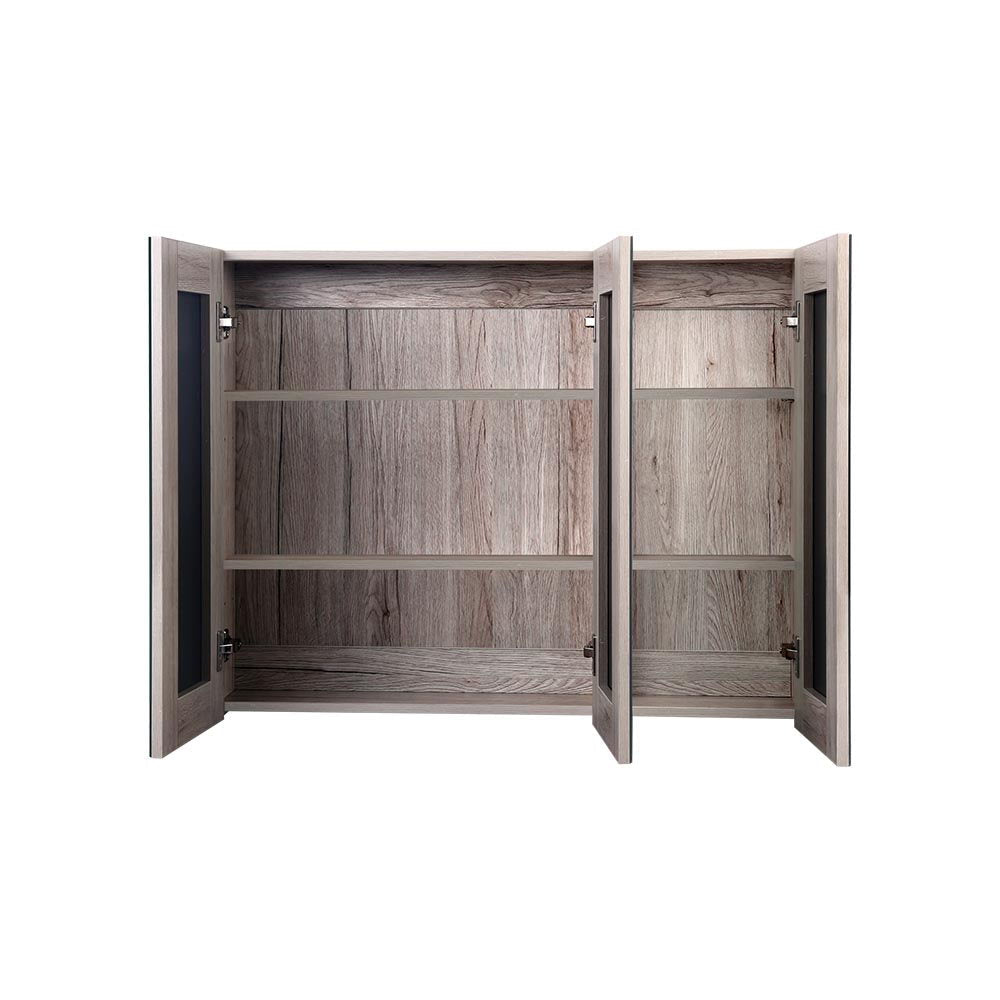 Cefito Bathroom Mirror Cabinet 900mm x720mm - Natural-2