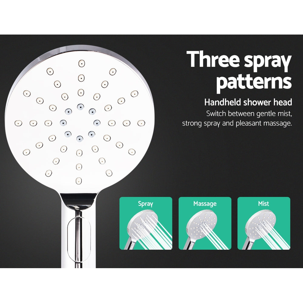 Cefito WELS 9'' Rain Shower Head Mixer Round Handheld High Pressure Wall Chrome-4