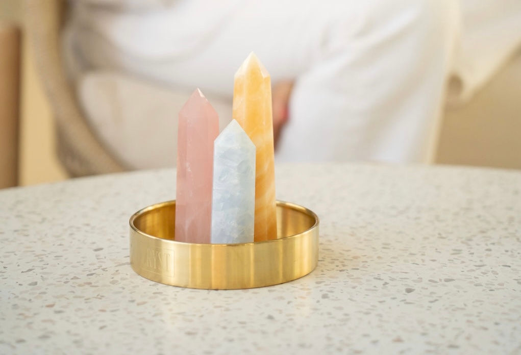 Children's Crystal Trio - Orange Calcite, Rose Quartz + Blue Calcite-2