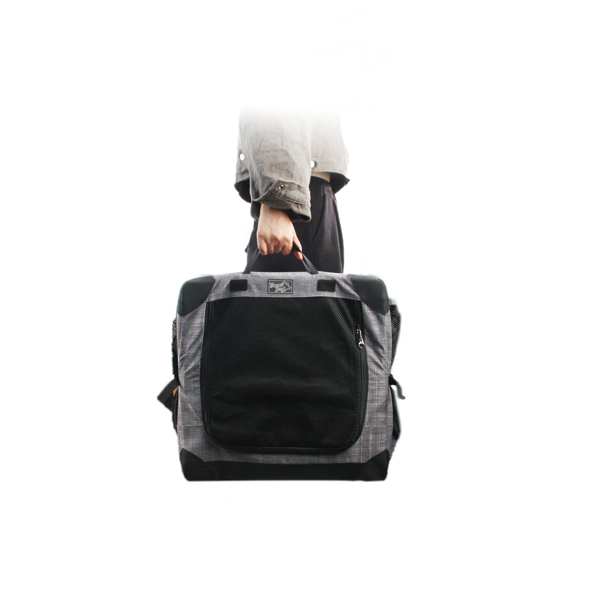 Collapsible Pet Travel Crate - Large Dog Cat Soft Foldable Portable Car Carrier-7