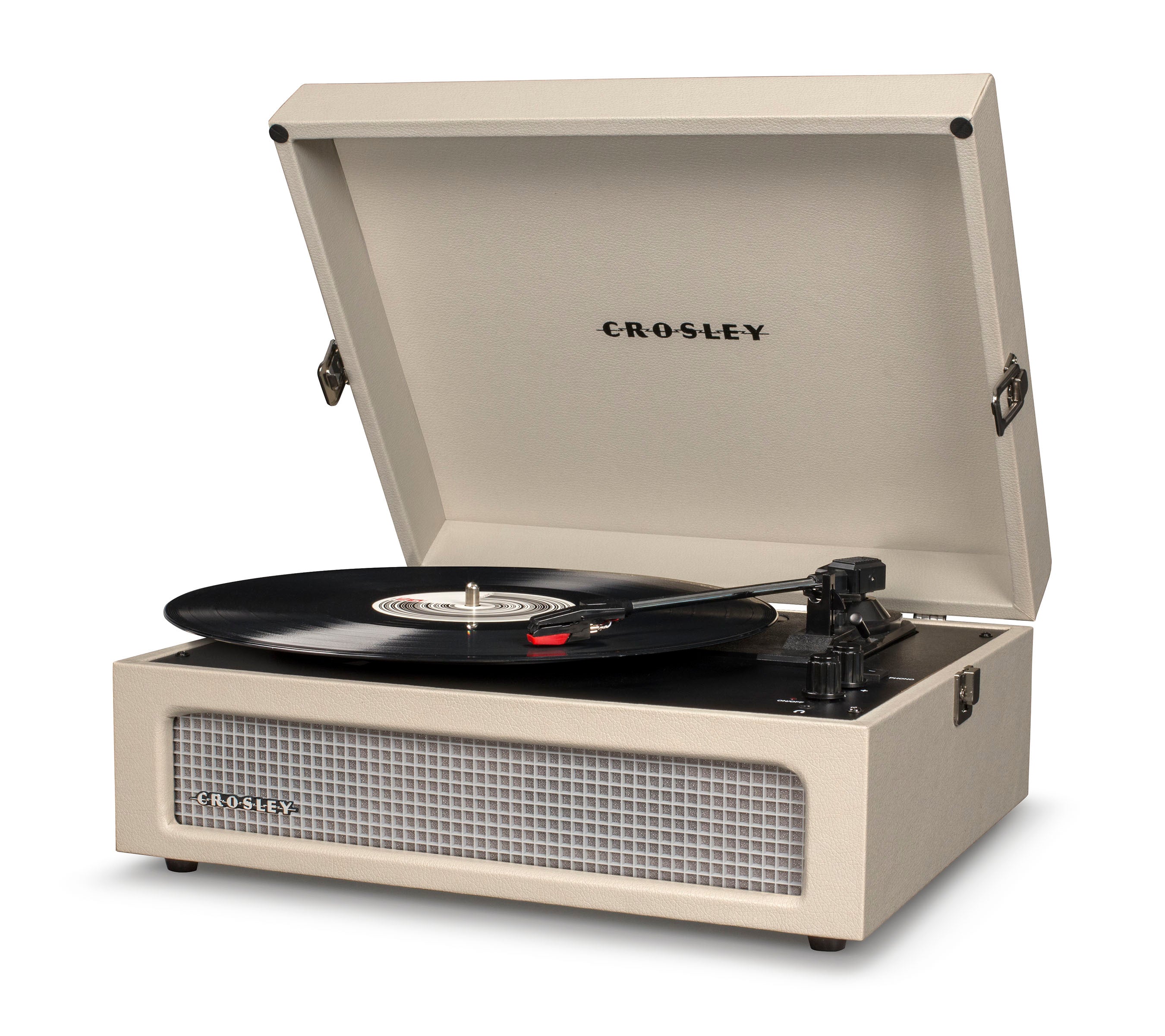 Crosley Voyager Bluetooth Portable Turntable - Dune + Bundled Crosley Record Storage Display Stand-3