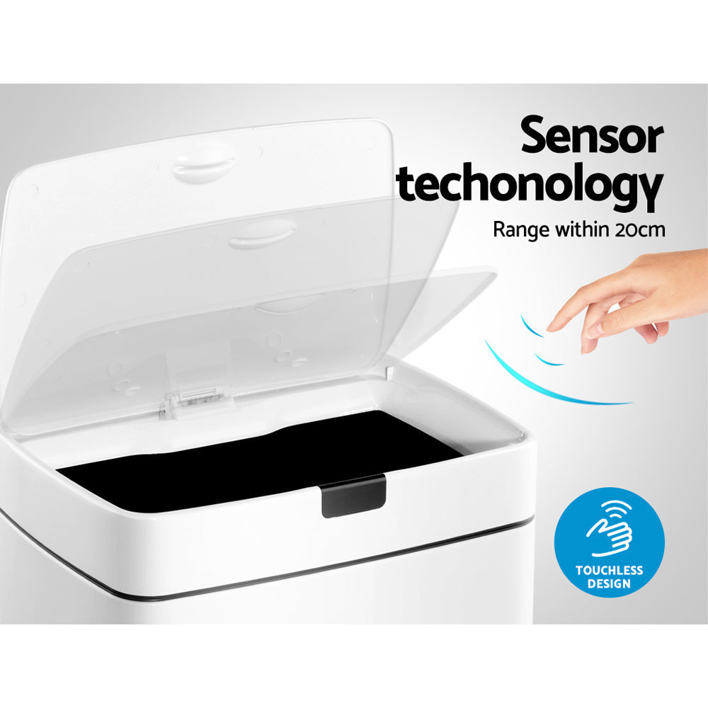 Devanti 45L Sensor Bin White-5