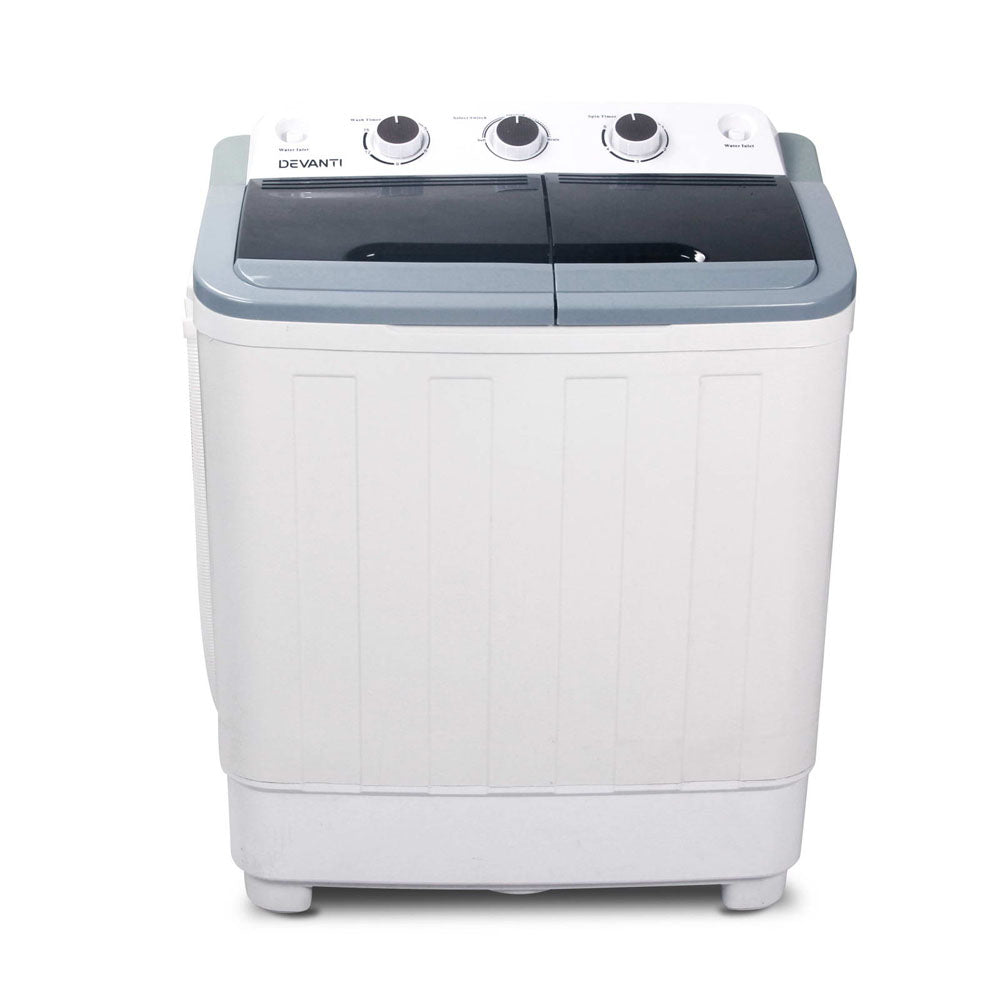 Devanti 5KG Mini Portable Washing Machine - White-2