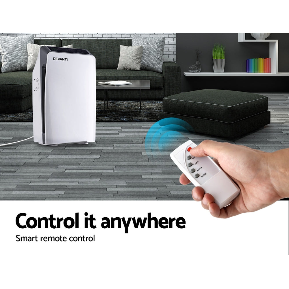 Devanti Air Purifier Cleaner Home Purifiers Odour Sensor HEPA Filter-5