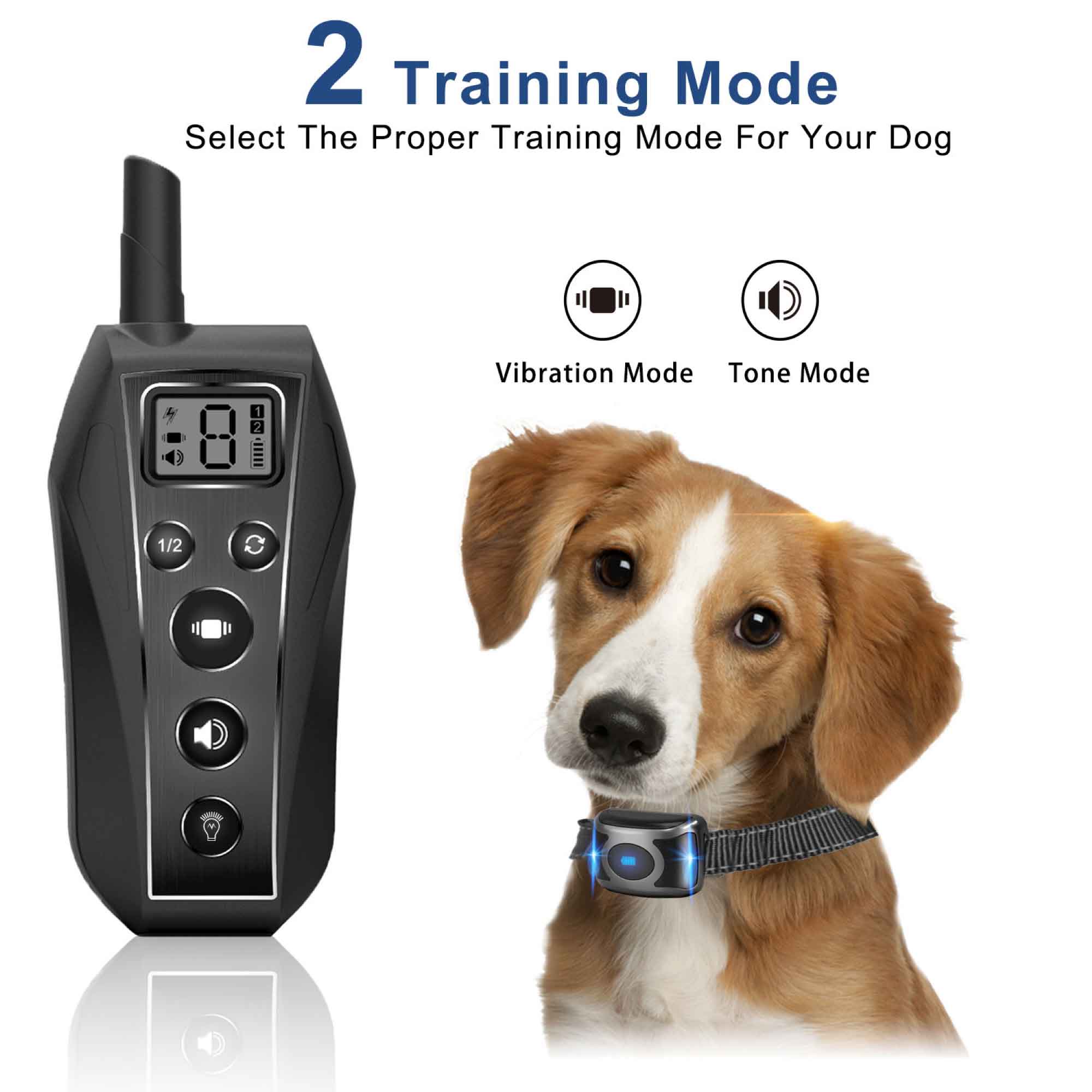 Dog Bark Collar - 1x 600m Range Receiver Vibration IPX7 Waterproof Training Aid-3