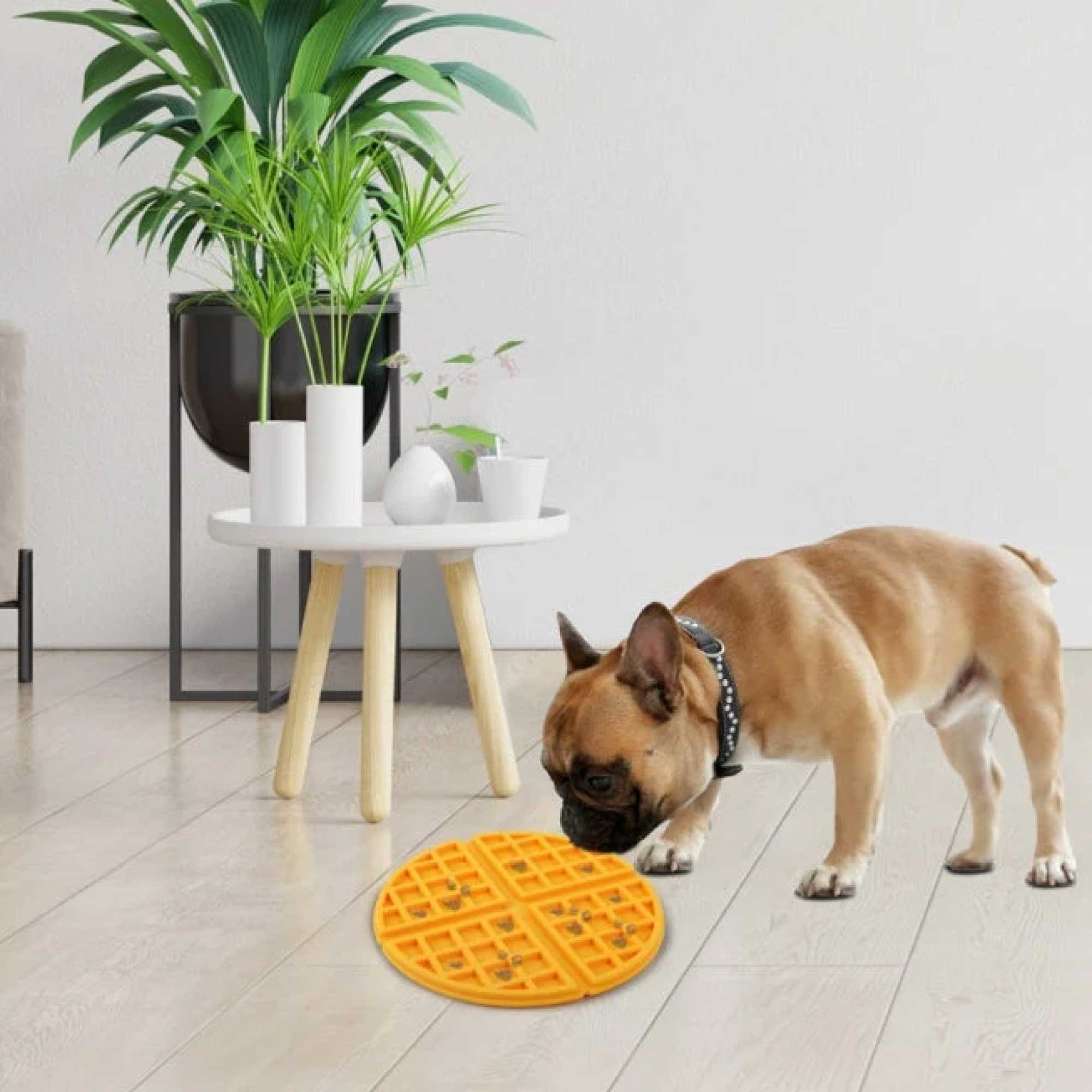Dog Woofle Lick Mat - Food and Treat Sticky Slow Feeder Pad - Calming Toy-2