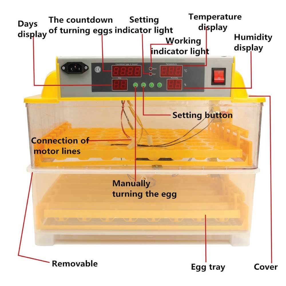Electric 112 Egg Incubator + Accessories Hatching Eggs Chicken Quail Duck-6