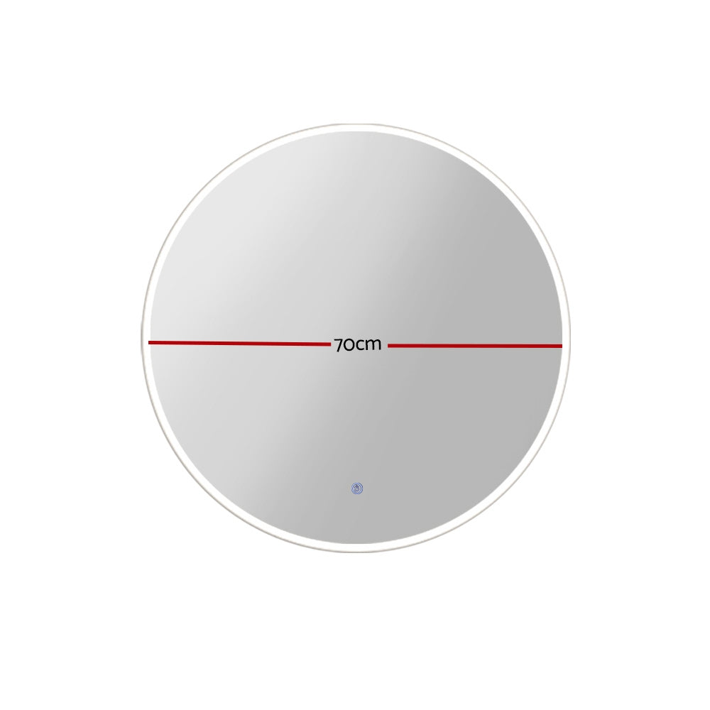 Embellir 70CM LED Wall Mirror With Light Bathroom Decor Round Mirrors Vintage-1