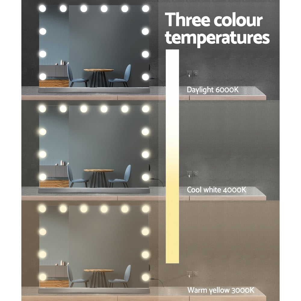 Embellir Hollywood Frameless Makeup Mirror With 15 LED Lighted Vanity Beauty 58cm x 46cm-4